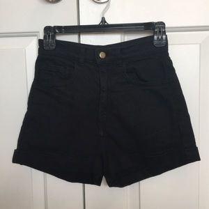 American Apparel High Waisted Black Shorts